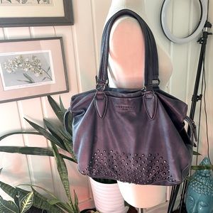 Leibeskind navy leather shoulder bag